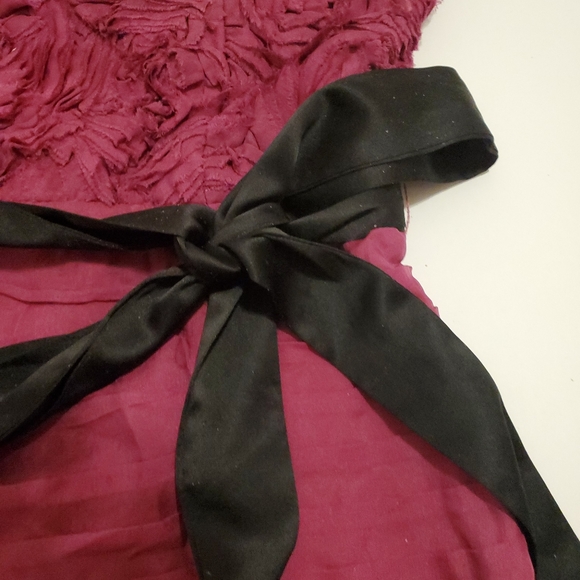 BEBE Women's Berry Purple Ruffle Waist Tie Strapless Corset Top - Size X… - Picture 4 of 4